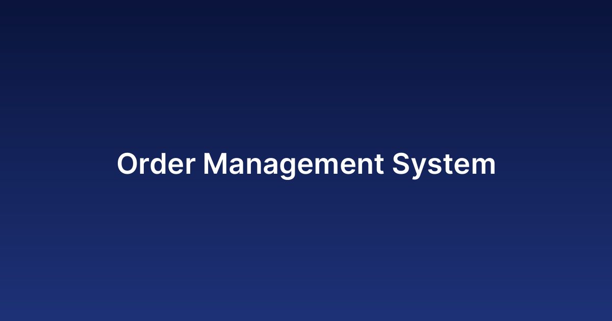 Order Management System