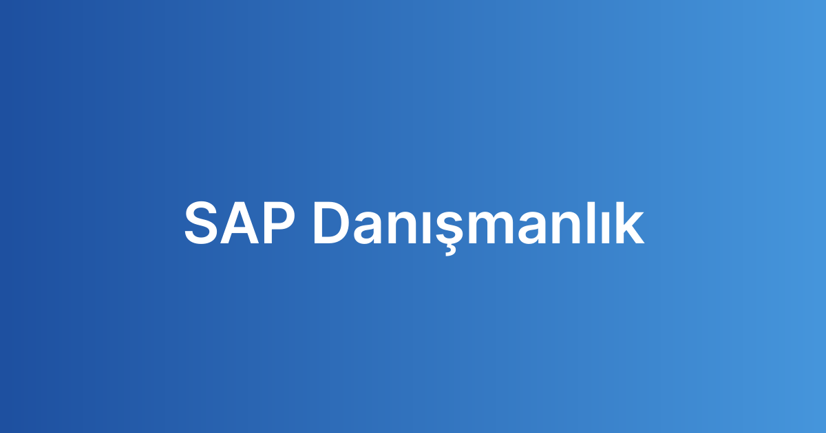 SAP Danışmanlık