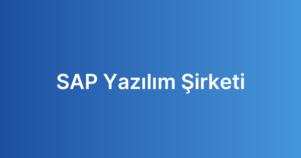 SAP Yazılım Şirketi