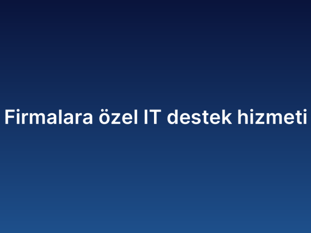 Firmalara özel IT destek hizmeti