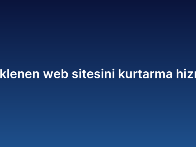 Hacklenen web sitesini kurtarma hizmeti