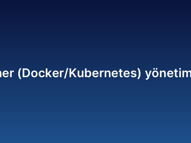 Konteyner (Docker/Kubernetes) yönetim hizmeti
