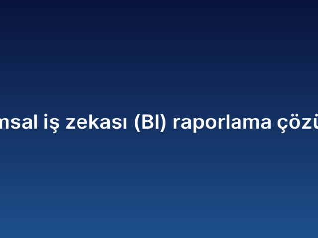 Kurumsal iş zekası (BI) raporlama çözümleri