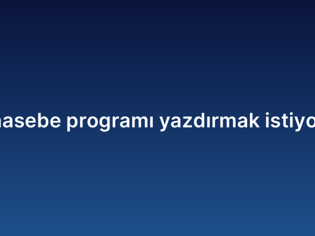 Muhasebe programı yazdırmak istiyorum