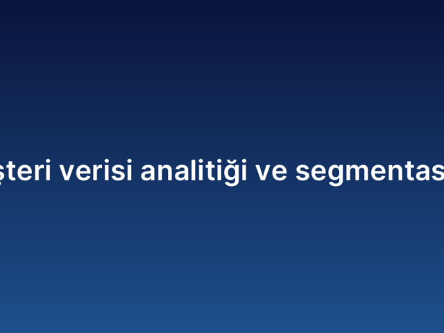 Müşteri verisi analitiği ve segmentasyon