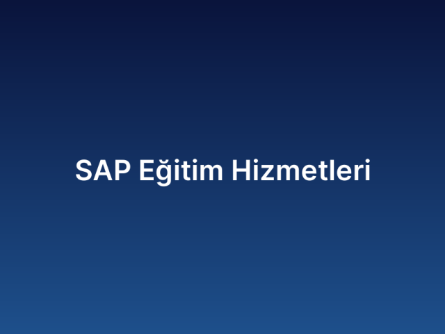 SAP Eğitim Hizmetleri