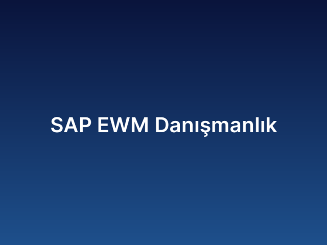 SAP EWM Danışmanlık