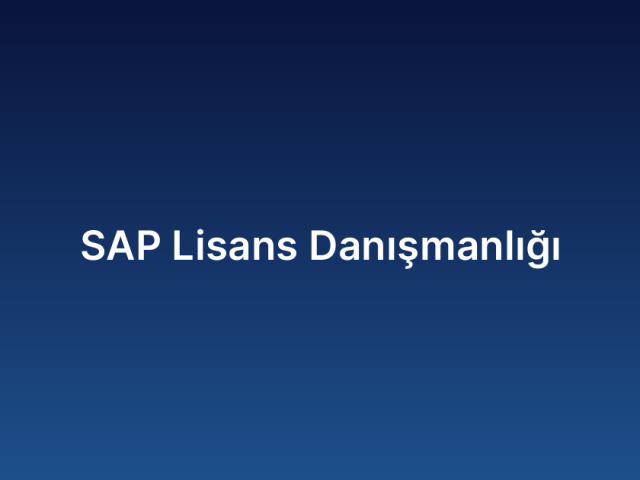 SAP Lisans Danışmanlığı