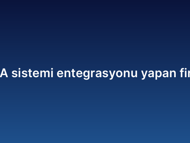 SCADA sistemi entegrasyonu yapan firmalar