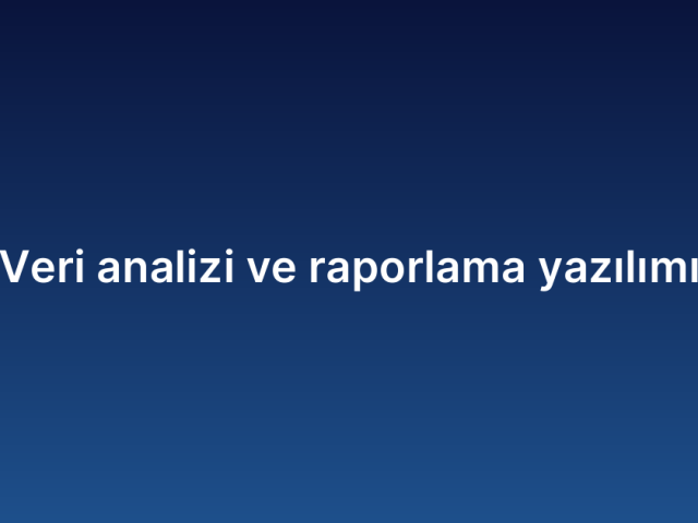 Veri analizi ve raporlama yazılımı
