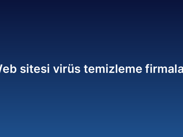 Web sitesi virüs temizleme firmaları