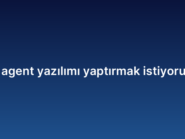 Ai agent yazılımı yaptırmak istiyorum