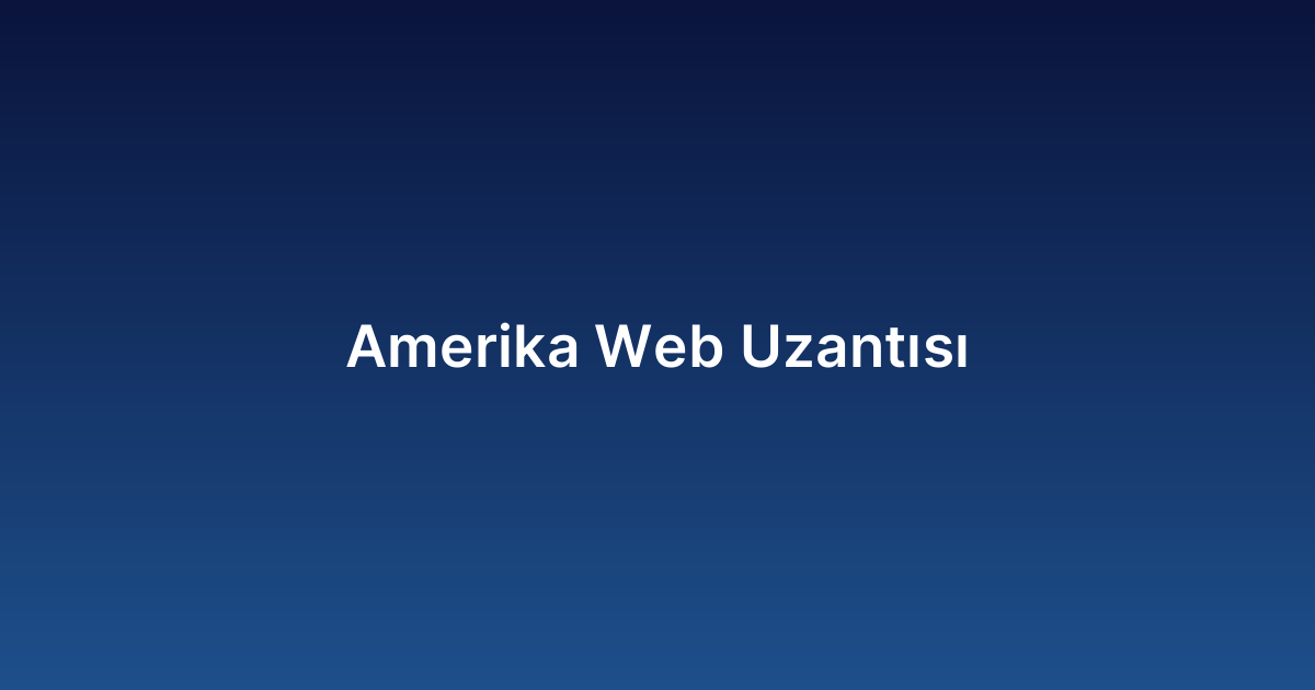 Amerika Web Uzantısı