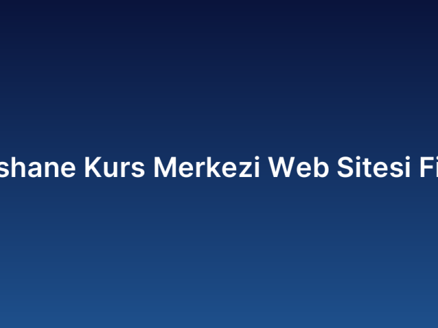 Dershane Kurs Merkezi Web Sitesi Fiyatı