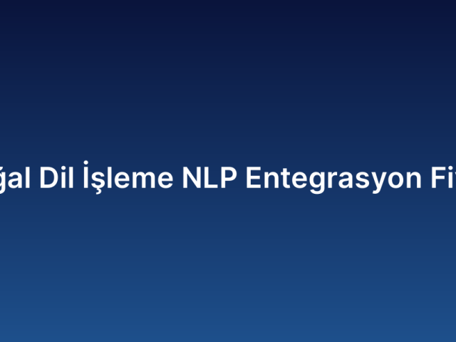 Doğal Dil İşleme NLP Entegrasyon Fiyatı
