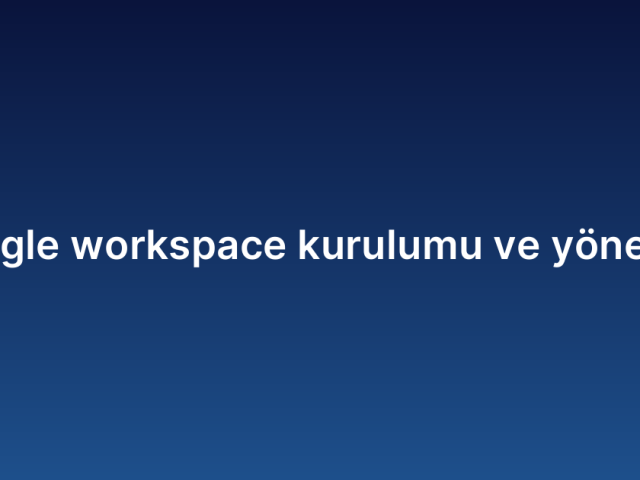 Google workspace kurulumu ve yönetimi