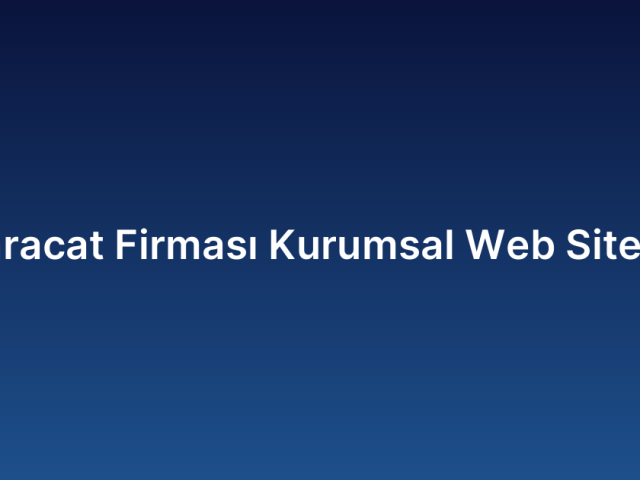 İhracat Firması Kurumsal Web Sitesi