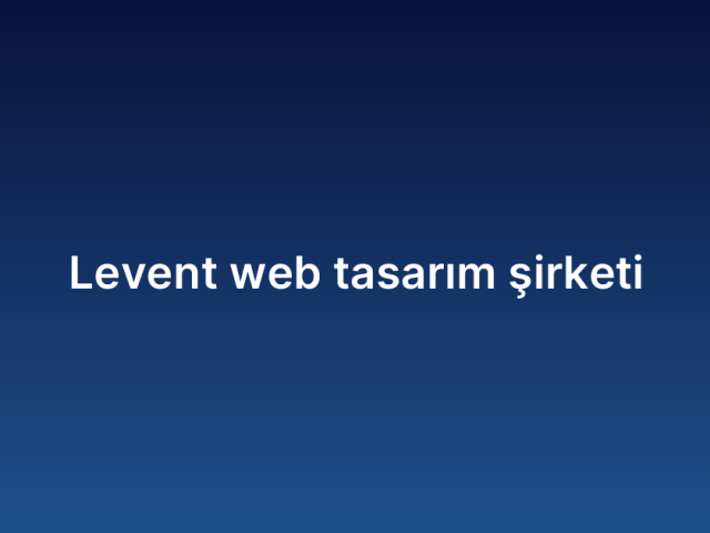 Levent web tasarım şirketi