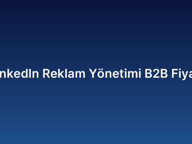 LinkedIn Reklam Yönetimi B2B Fiyatı