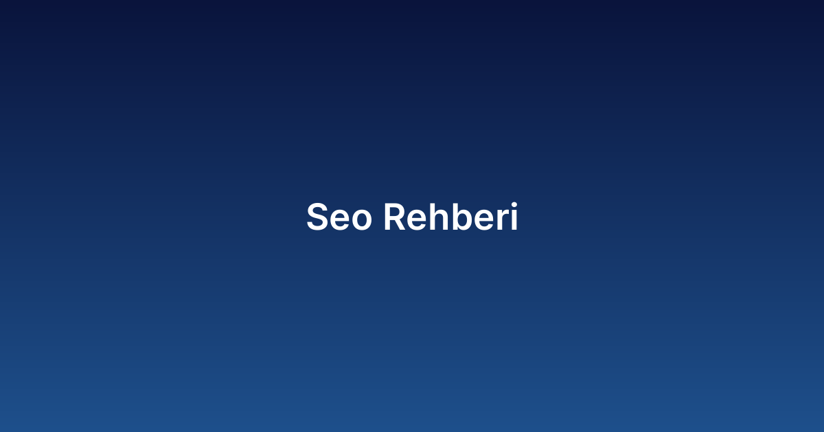 Seo Rehberi