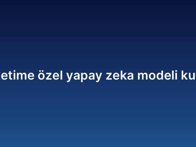 Şirketime özel yapay zeka modeli kurma