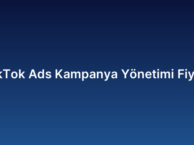 TikTok Ads Kampanya Yönetimi Fiyatı