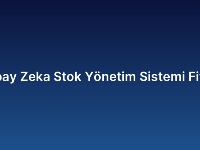 Yapay Zeka Stok Yönetim Sistemi Fiyatı