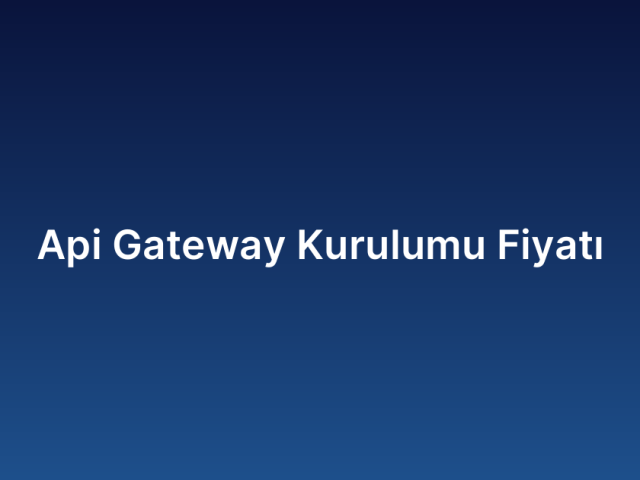 Api Gateway Kurulumu Fiyatı