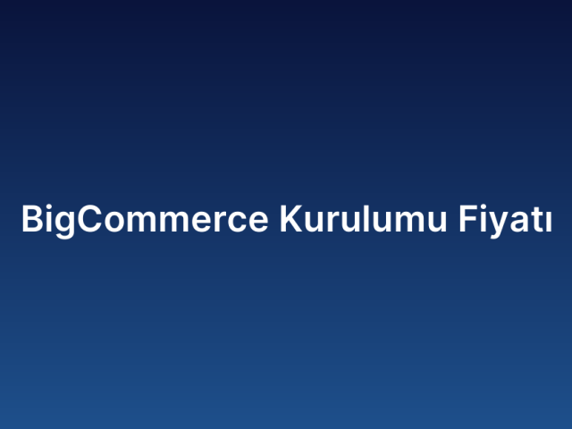 BigCommerce Kurulumu Fiyatı