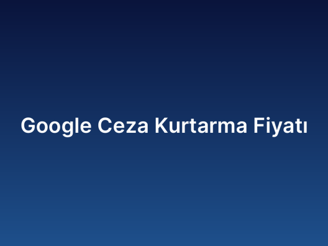 Google Ceza Kurtarma Fiyatı