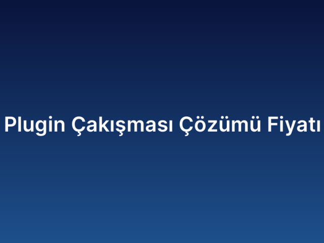 Plugin Çakışması Çözümü Fiyatı