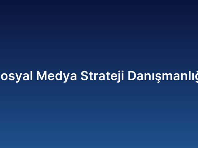 Sosyal Medya Strateji Danışmanlığı