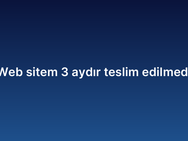 Web sitem 3 aydır teslim edilmedi