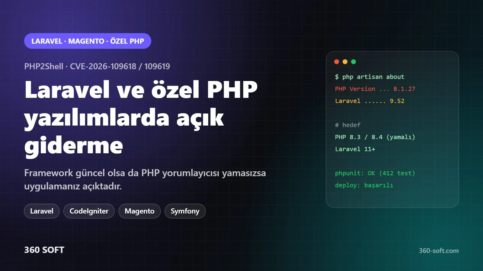 Laravel ve Özel PHP Yazılımlarda PHP Güvenlik Açığı Giderme