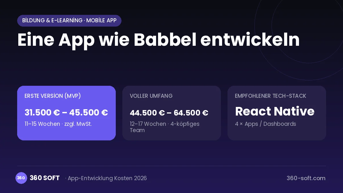 Eine App wie Babbel entwickeln