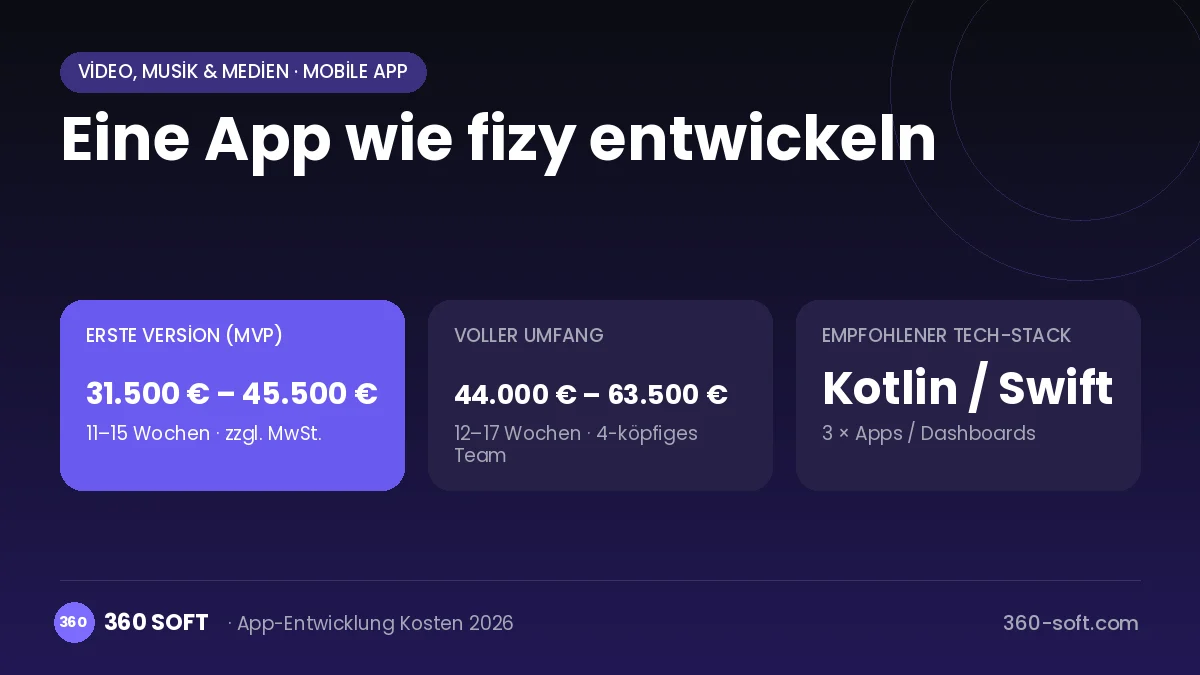 Eine App wie fizy entwickeln