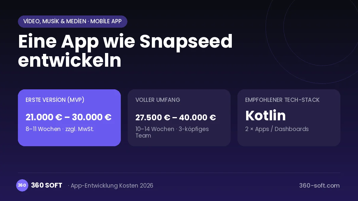Eine App wie Snapseed entwickeln