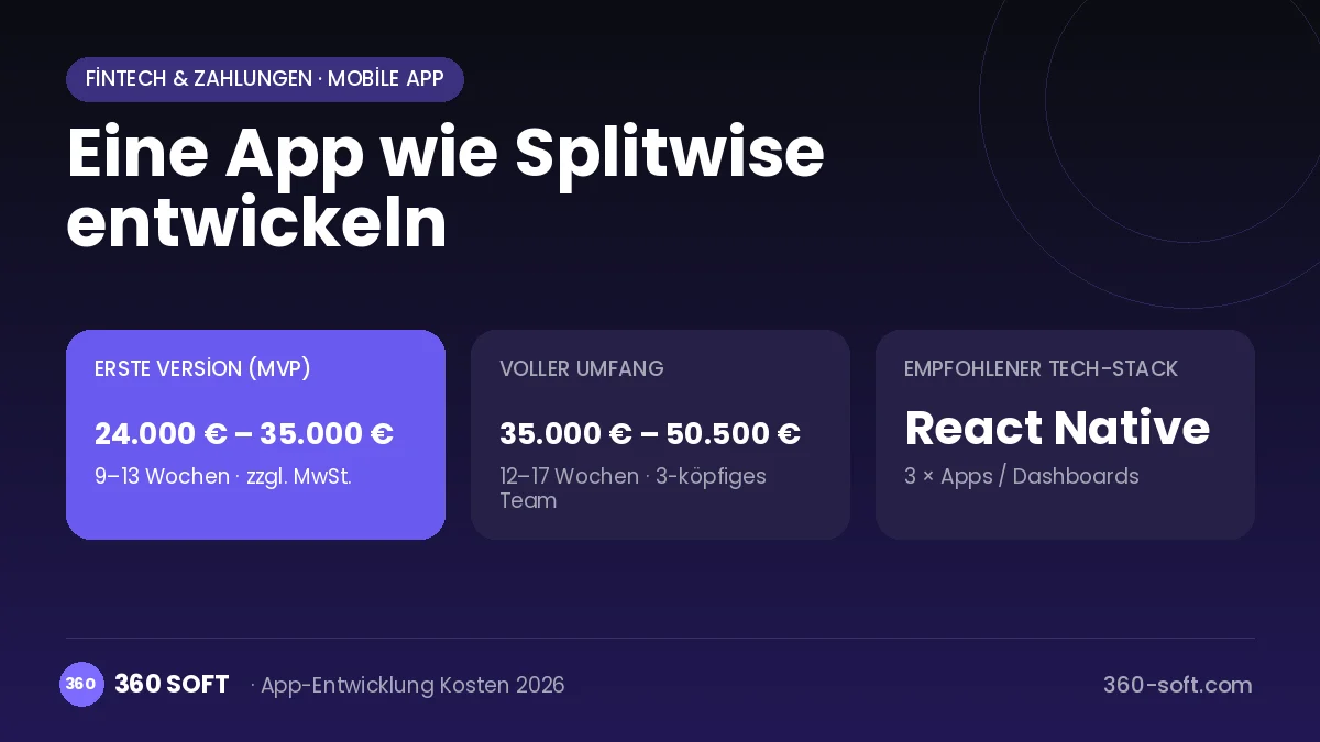 Eine App wie Splitwise entwickeln