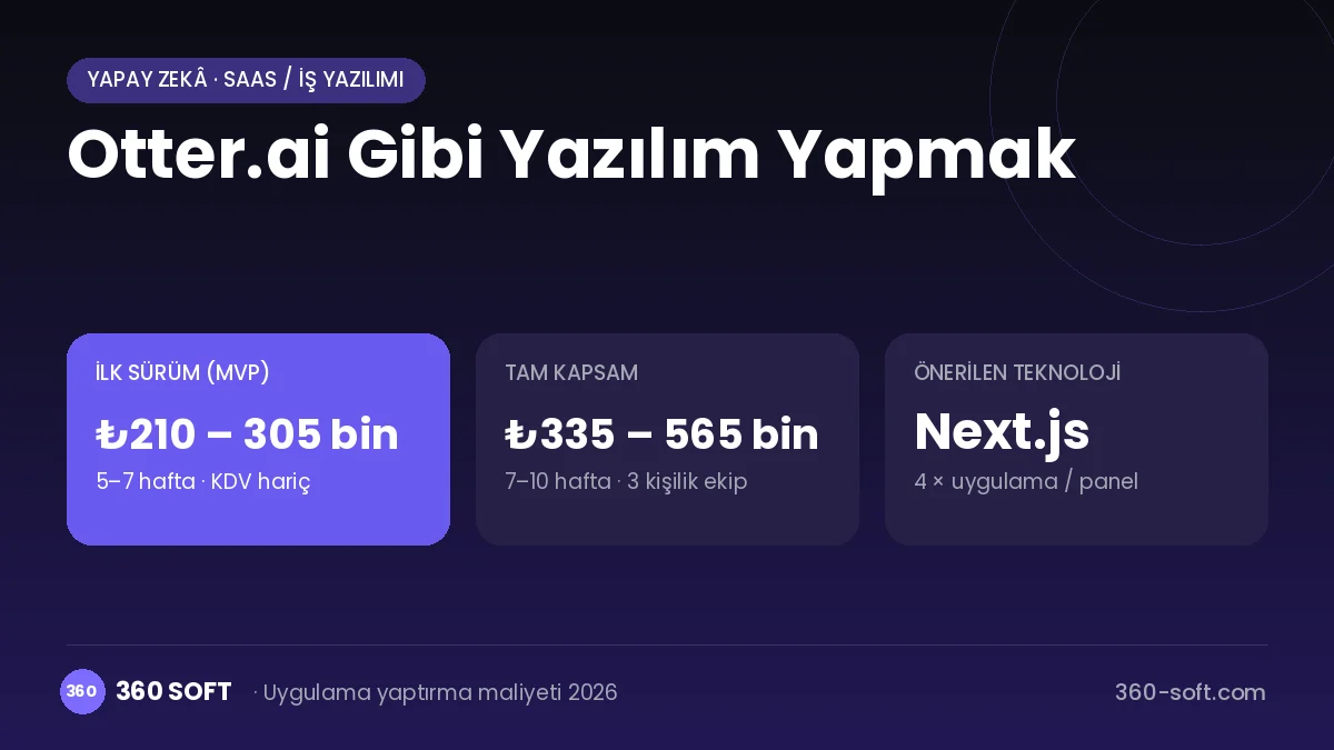 Otter.ai Gibi Yazılım Yapmak