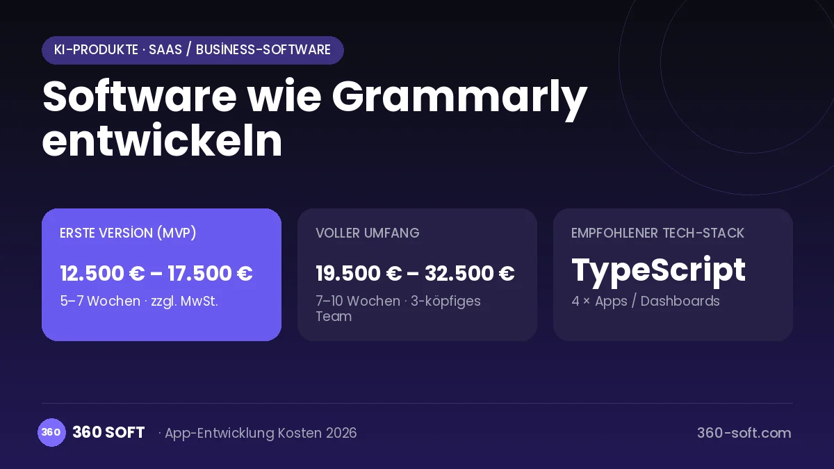 Software wie Grammarly entwickeln