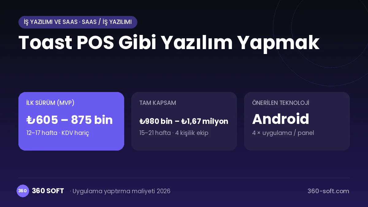 Toast POS Gibi Yazılım Yapmak