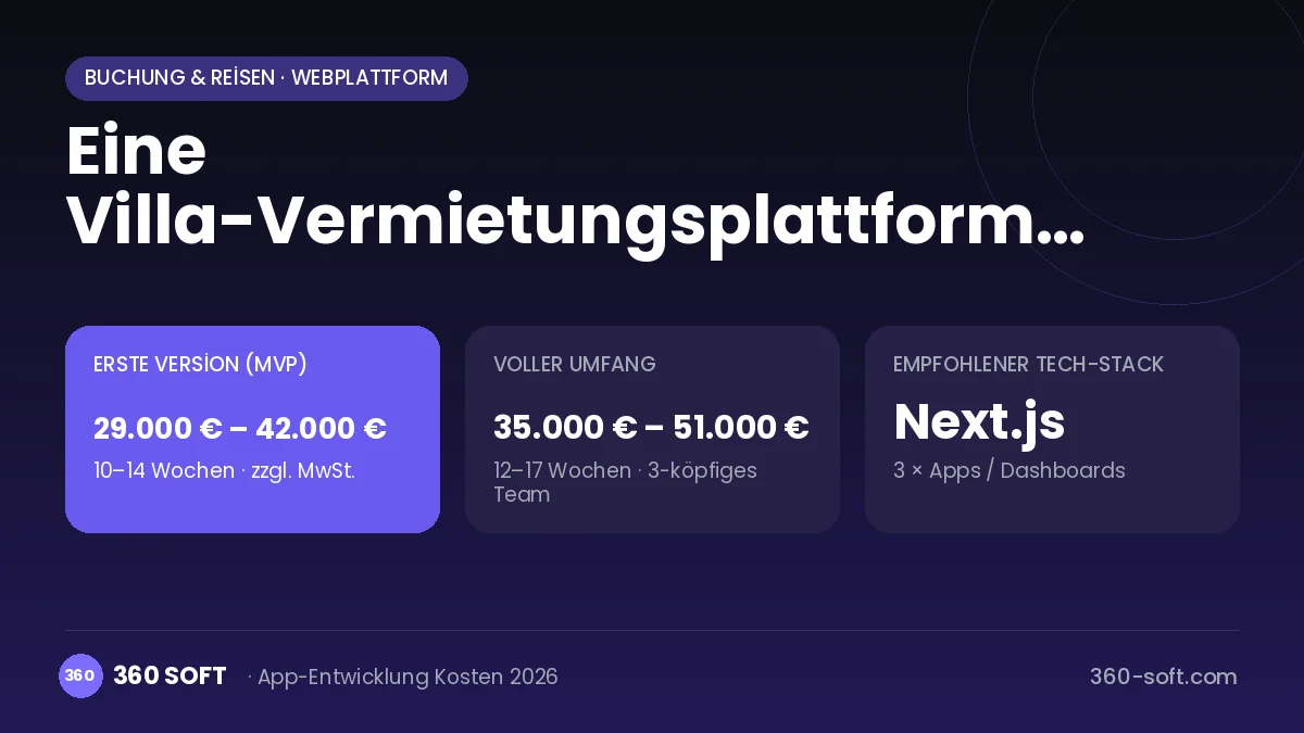 Eine Villa-Vermietungsplattform entwickeln