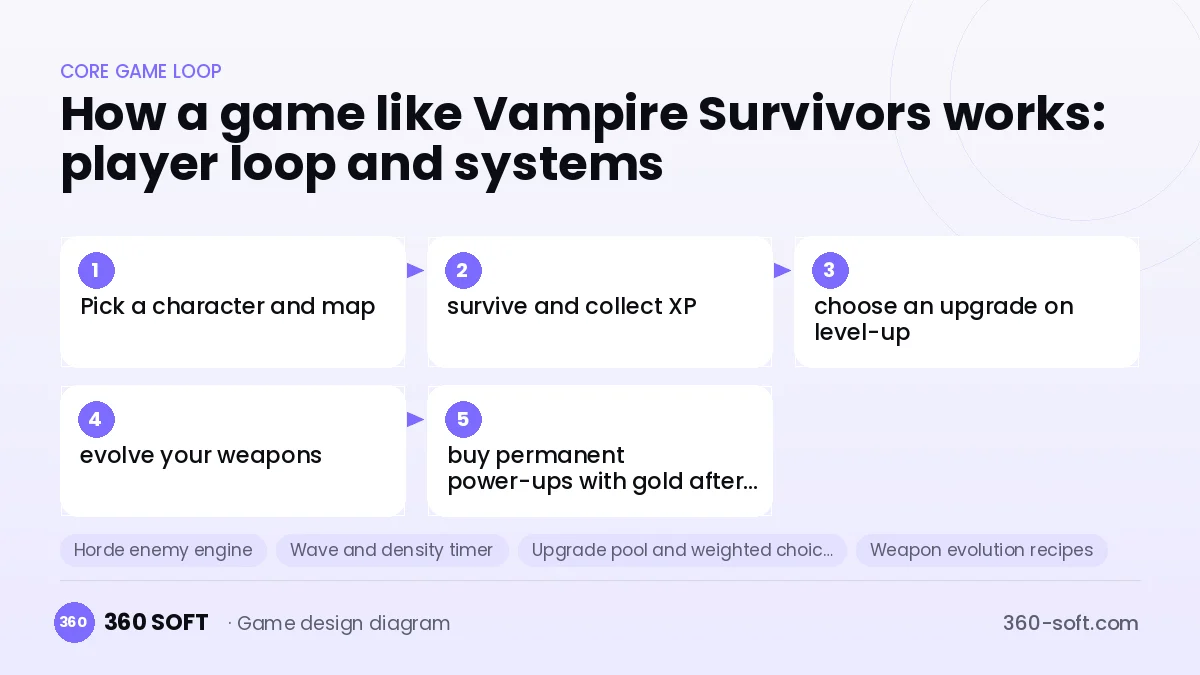 Systems you need to build a game like Vampire Survivors