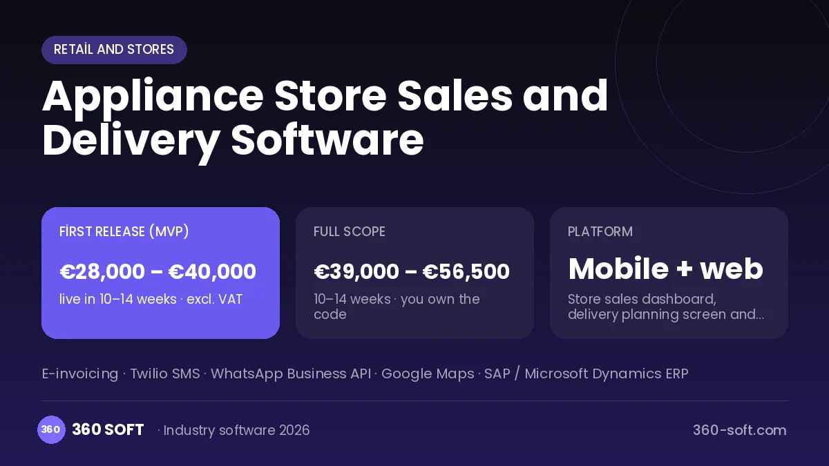 Appliance Store Sales and Delivery Software