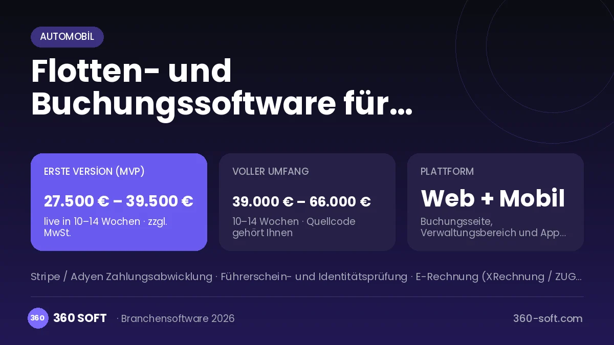 Flotten- und Buchungssoftware für Autovermietungen