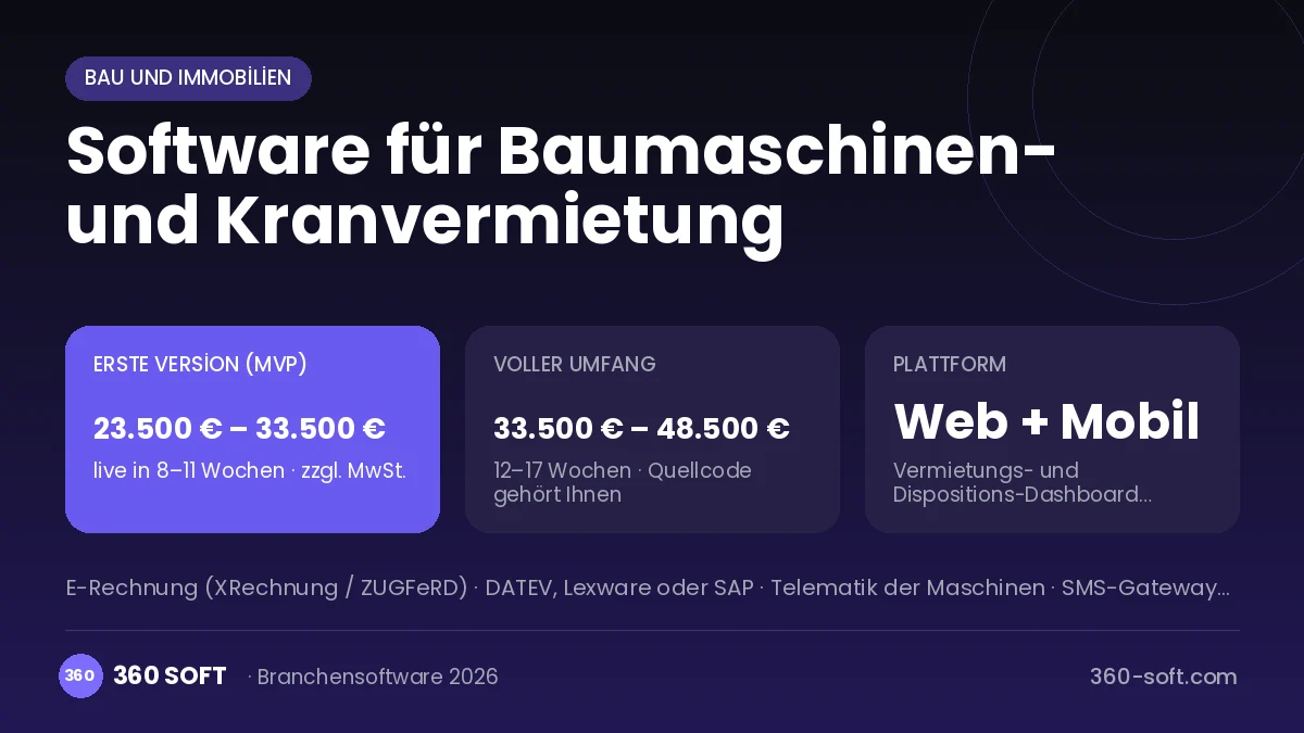 Software für Baumaschinen- und Kranvermietung