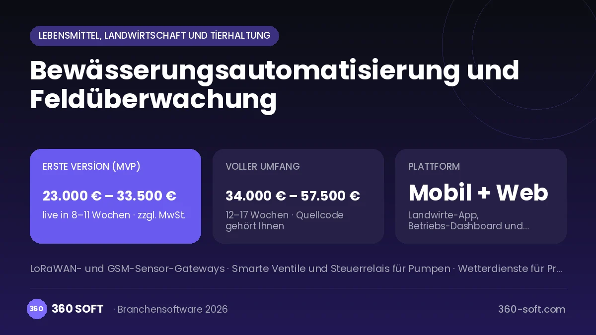 Bewässerungsautomatisierung und Feldüberwachung