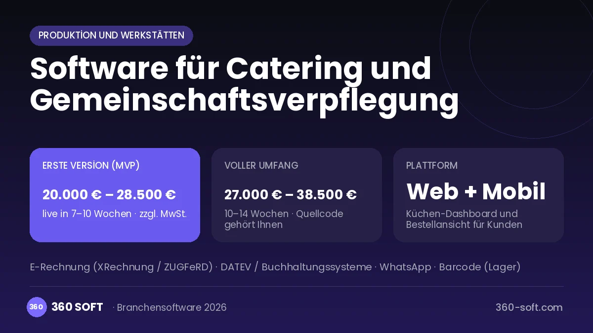 Software für Catering und Gemeinschaftsverpflegung