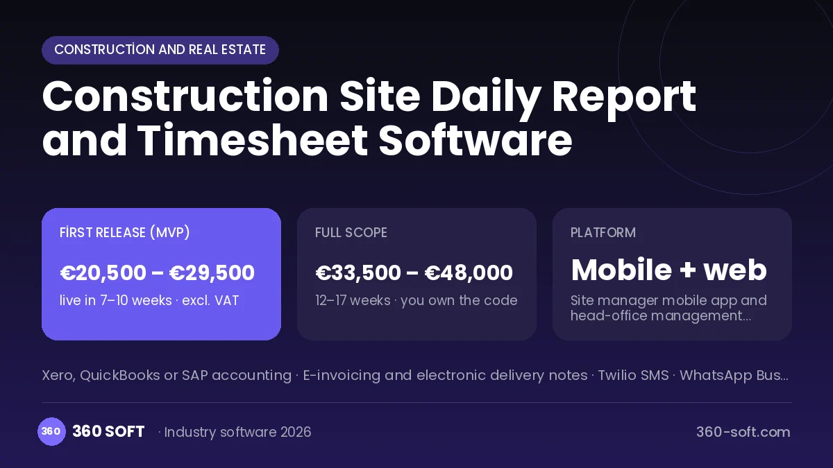 Construction Site Daily Report and Timesheet Software