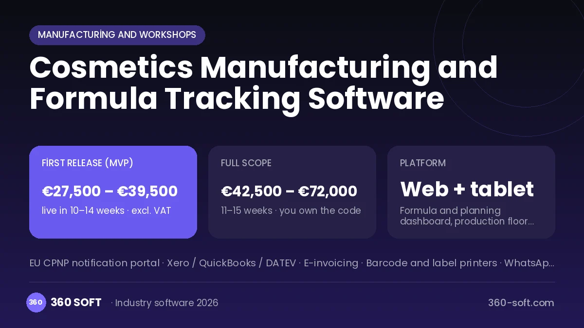 Cosmetics Manufacturing and Formula Tracking Software